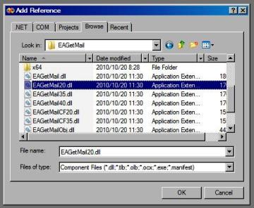 Add EAGetMail reference in C#