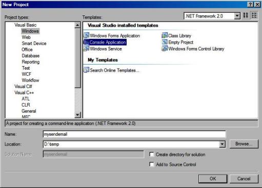 VB.NET console email sample
