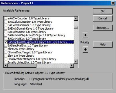 VB 6.0 email reference