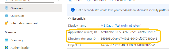 azure application client id and tenant