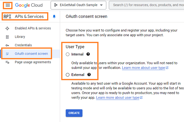 create Gmail oauth consent