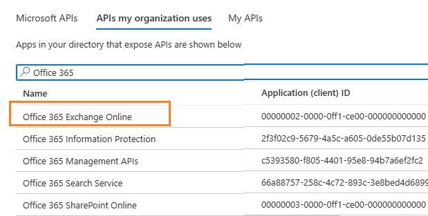 add exchange online permission to app in azure