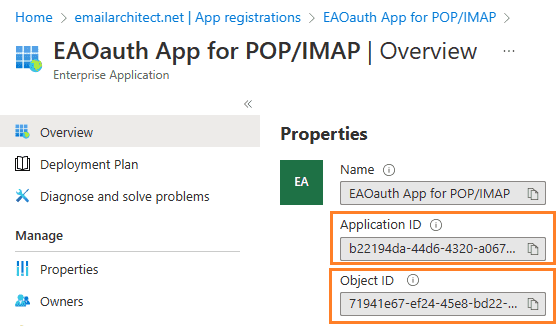 find object id in Managed application in local directory