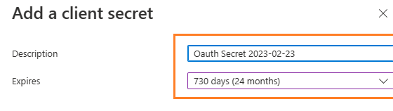 add client secret in azure