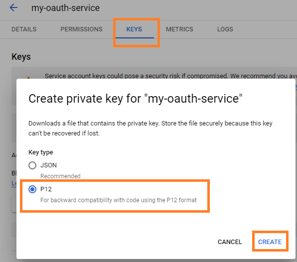 create service key