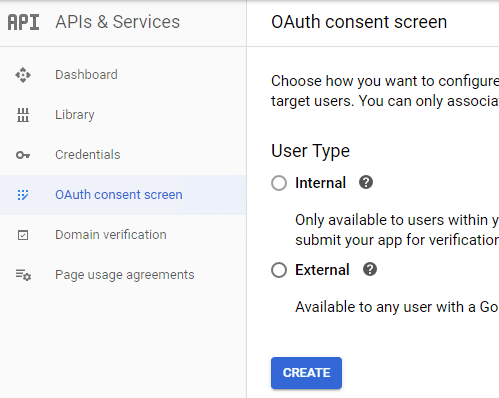 create Gmail oauth consent