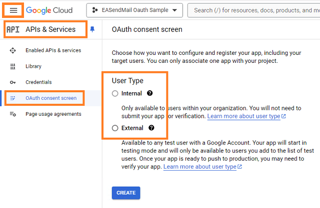 create Gmail oauth consent