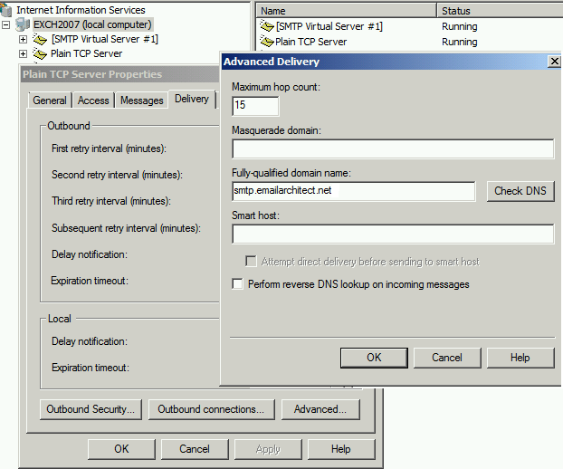 Set FQDN for Virtual SMTP server in IIS SMTP Service