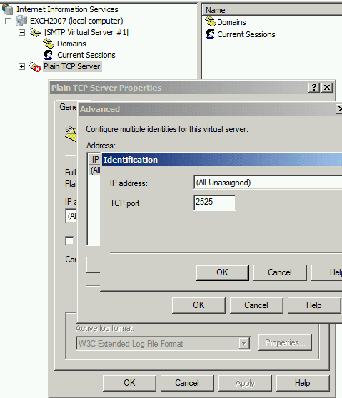 Change SMTP server port in IIS SMTP Service