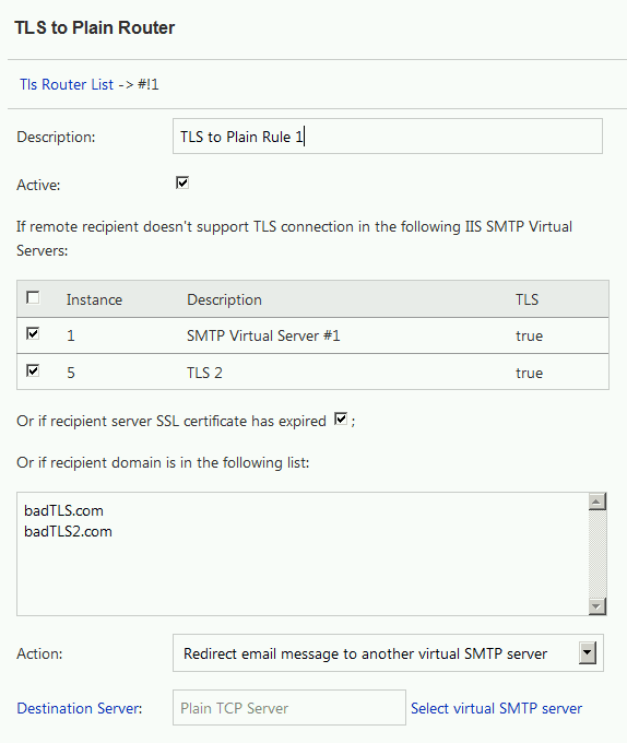 Create TLS Router rule