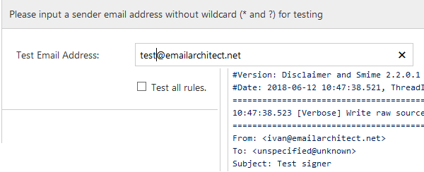 Test digital signature in IIS SMTP Service