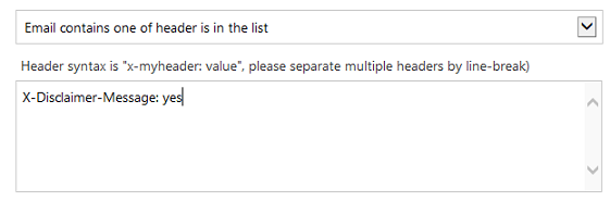 New Exchange Server Tranport Rule for disclaimer