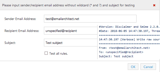 Test disclaimer/signature in Exchange Server